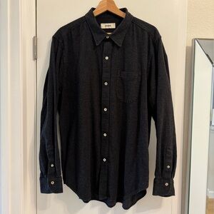 Buck Mason Pacific Twill Flannel One Pocket Shirt - Charcoal